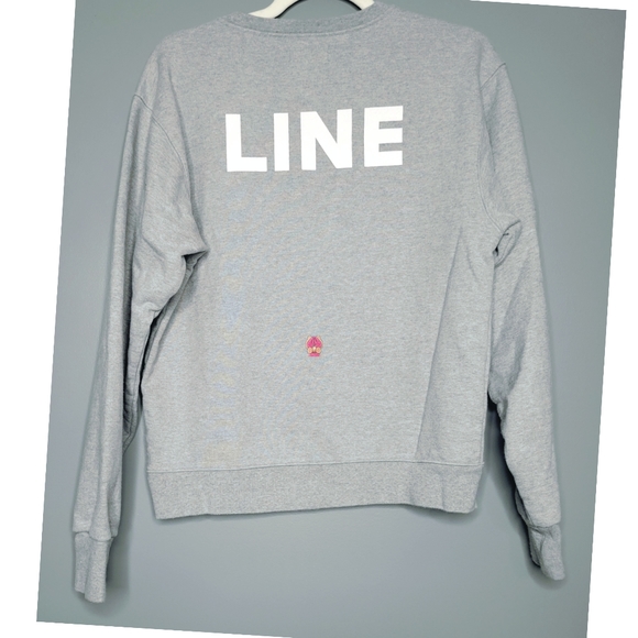 Line Friends X Pushbutton Sweatshirt Gray Love Bunny Cotton Oversized Size XS - Picture 5 of 5